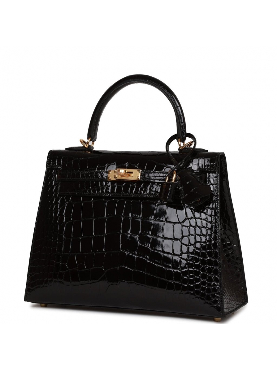 Сумка Hermes Kelly Sellier 25 Black Shiny Alligator